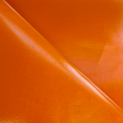Ткань ПВХ 450 гр/м2, Оранжевый (Ширина 160см), на отрез  в Электроуглях