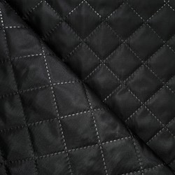 Стеганая подкладочная ткань с синтепоном (100гр/м2), цвет Черный (на отрез)  в Электроуглях