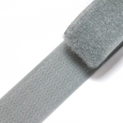 Контактная лента 25мм цвет Серый (велькро-липучка, на отрез)  в Электроуглях